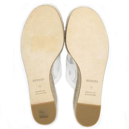 Hermes Espadrille Itea 30 Sandals Size 39 25cm (9.84in) White Thick