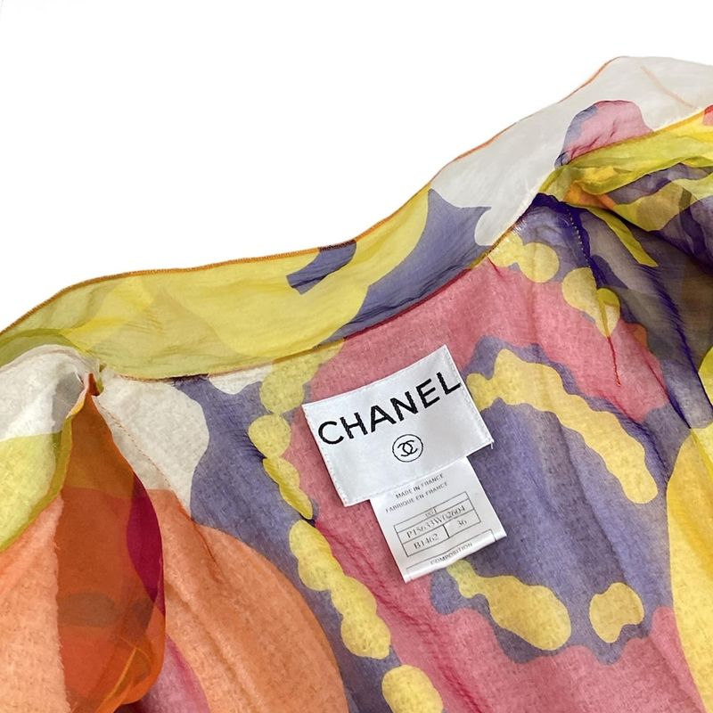Chanel Jacket Size 36 S Women's P15633 Ivory X Orange X Multi Long Sleeves /