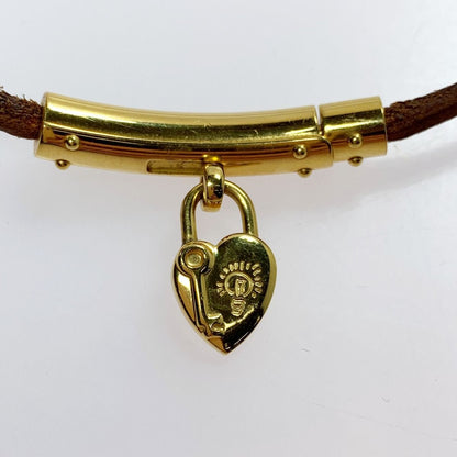 Hermes Viviride Heart Choker Leather Accessories Necklace