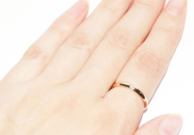 Cartier Ring 18K Yellow Gold Diamond 1P (001ct) Classic Wedding Ring 1895