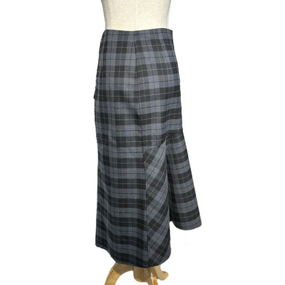 Balenciaga 19ss Plaid Draping Skirt Checked 3d Cut Skirt 34(xs) Gray×black
