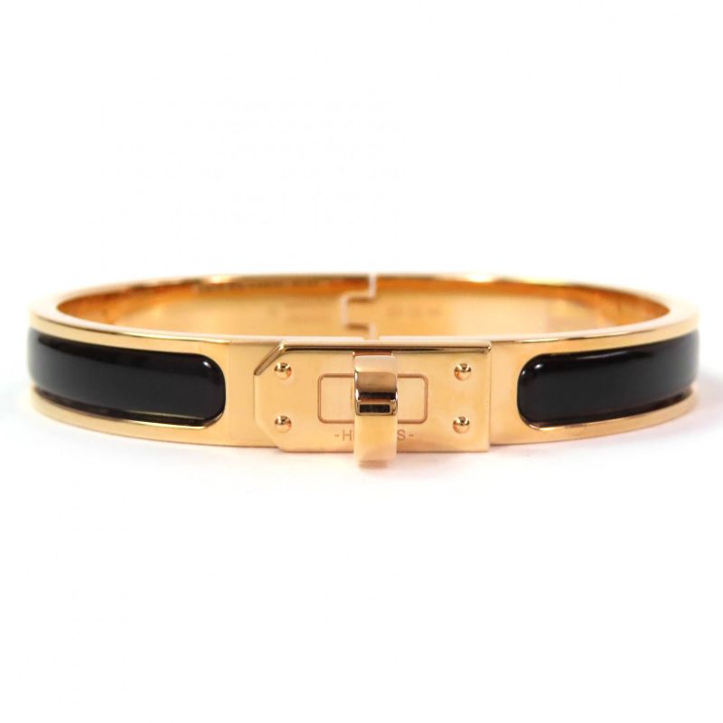 Hermes Mini Clic Kelly Mini Clic Kelly GP Bangle Bracelet Gold Black Storage