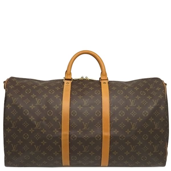 Louis Vuitton Boston Bag Keepall Bandouliere 55 Monogram Canvas Monogram Gold