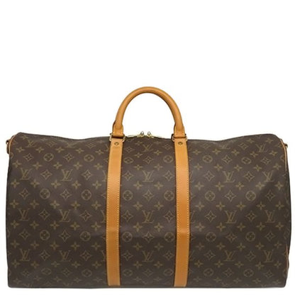 Louis Vuitton Boston Bag Keepall Bandouliere 55 Monogram Canvas Monogram Gold