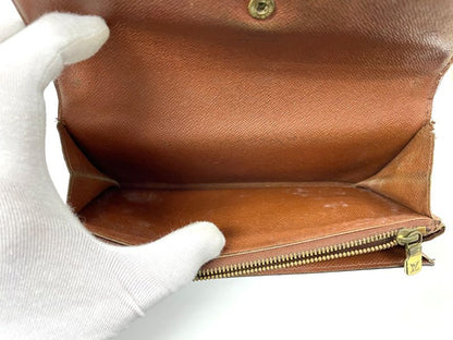Louis Vuitton Monogram Pochette Porte Monet Cles Di Long Wallet M61725 Brown