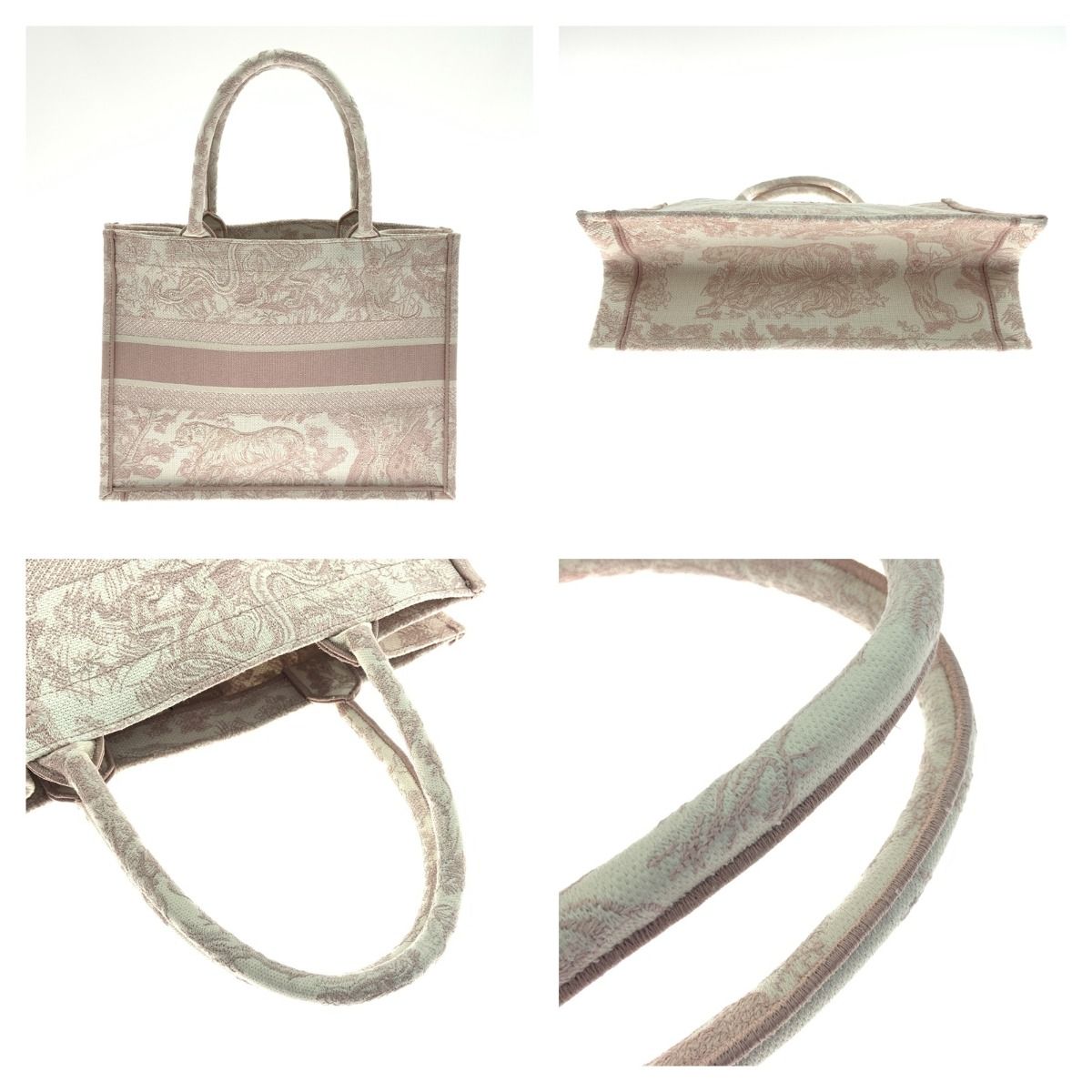 Christian Dior Toile de Jouy Embroidered Book Tote Small Bag M1296ztdt Pink