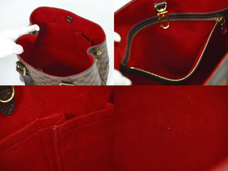 Authentic Louis Vuitton LV Hampstead PM Damier Ebène Tote Handbag Brown N51205