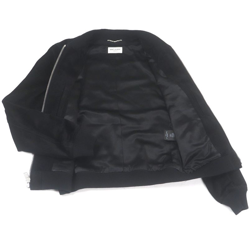 Saint Laurent Paris 344674 Eddie Period Suede Leather Jacket Blouson Black 50