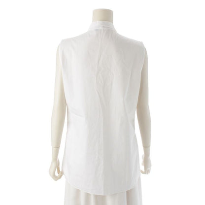 Prada 19 Cotton Bow Tie Sleeveless Blouse White 42