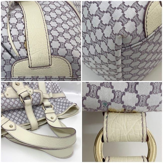 Celine Tote Bag White Purple Pastel Color Macadam Excellent Condition