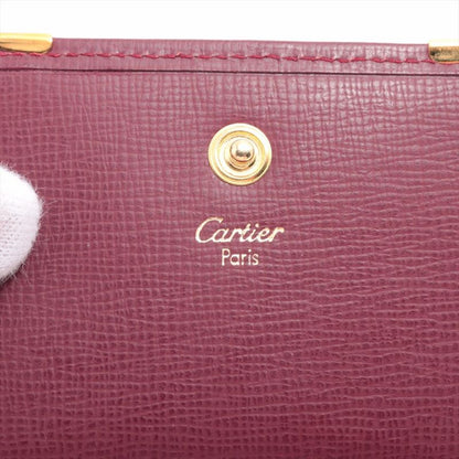 Cartier Must Line Leather Coin Case Bordeaux Made In Spain