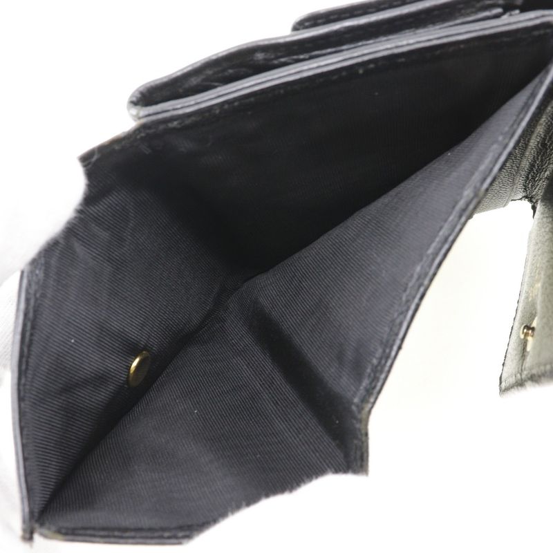 Chanel Coco Mark W Hook A13456 Calf Black Ladies Bifold Wallet