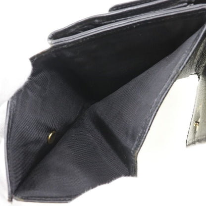 Chanel Coco Mark W Hook A13456 Calf Black Ladies Bifold Wallet