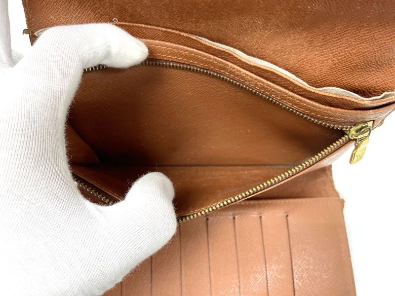 Louis Vuitton Monogram Pochette Passpole Long Wallet Passport Case M60135 Brown