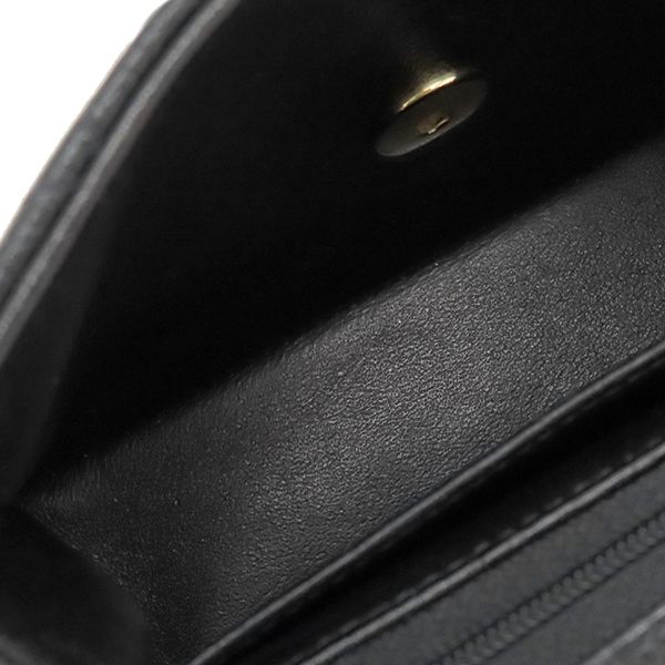 Chanel Shoulder Bag Mini Matelasse Caviar Skin Black Gold Hardware Chain