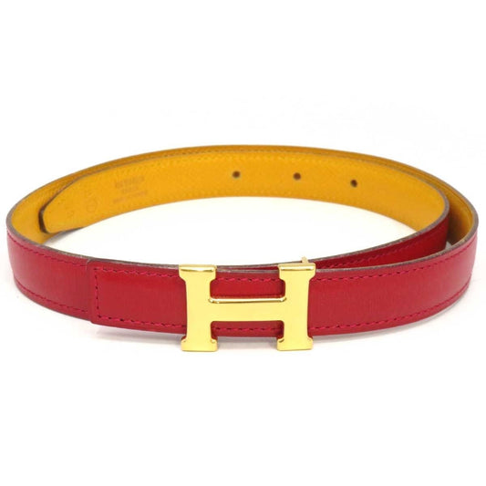 Hermes Constance H Logo Red Leather Belt