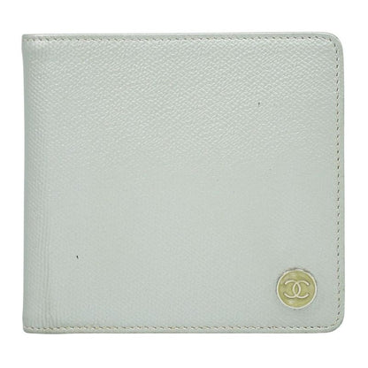 Authentic Chanel Coco Mark Coco Button Fold Wallet Compact Wallet Leather