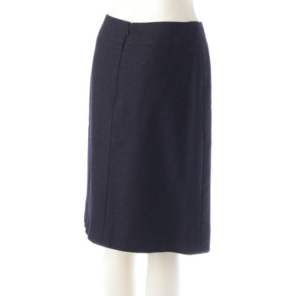 Chanel 97P Wool And Nylon Collarless Jacket Skirt Set-up P07187v05407 Navy 36