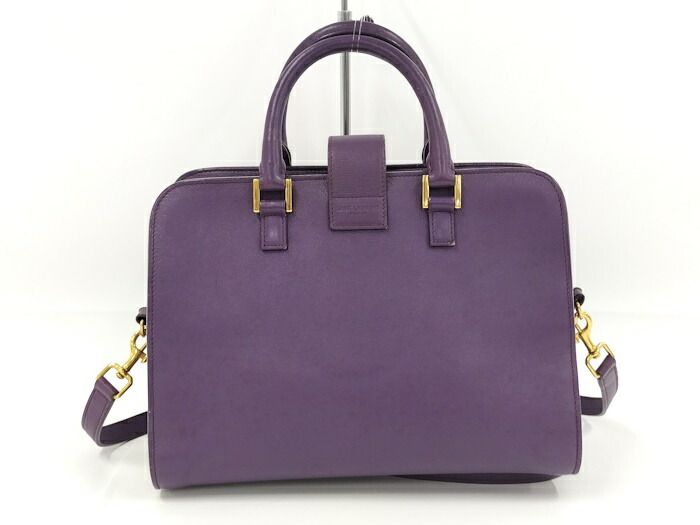 Saint Laurent 2WAY Handbag Baby Cabas Su Leather Purple 472466