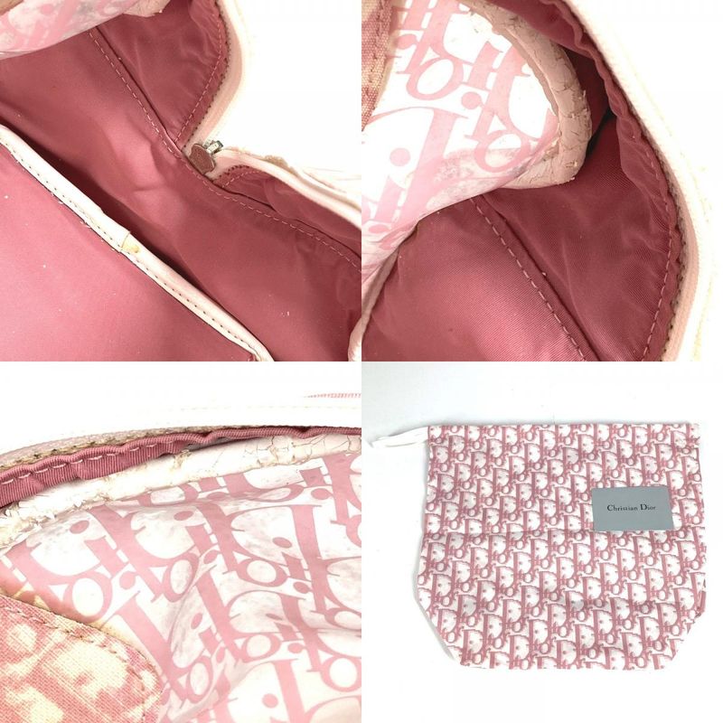 DIOR Handbag Trotter Logo Vinyl Pink
