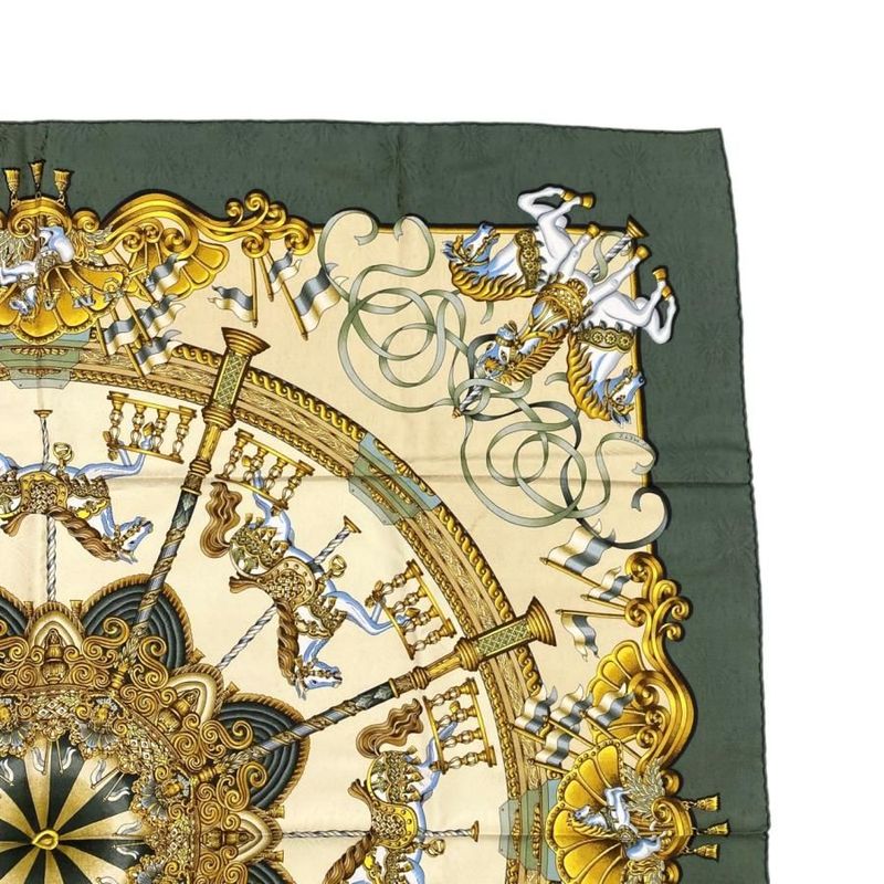 4156 Hermes Silk Scarf Carre 90 Luna Park Merry-Go-Round Amusement Park