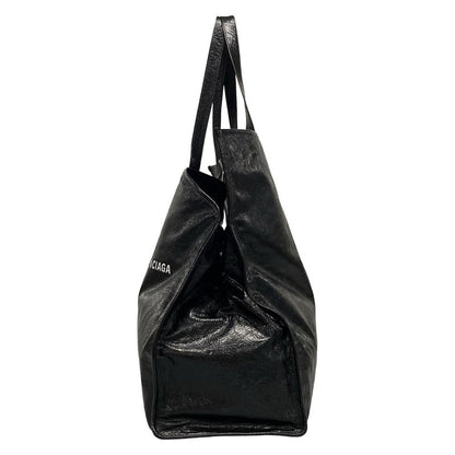 Balenciaga Tote Bag Shopper Garment Tote Bag 811607 Black Crinkled Lambskin