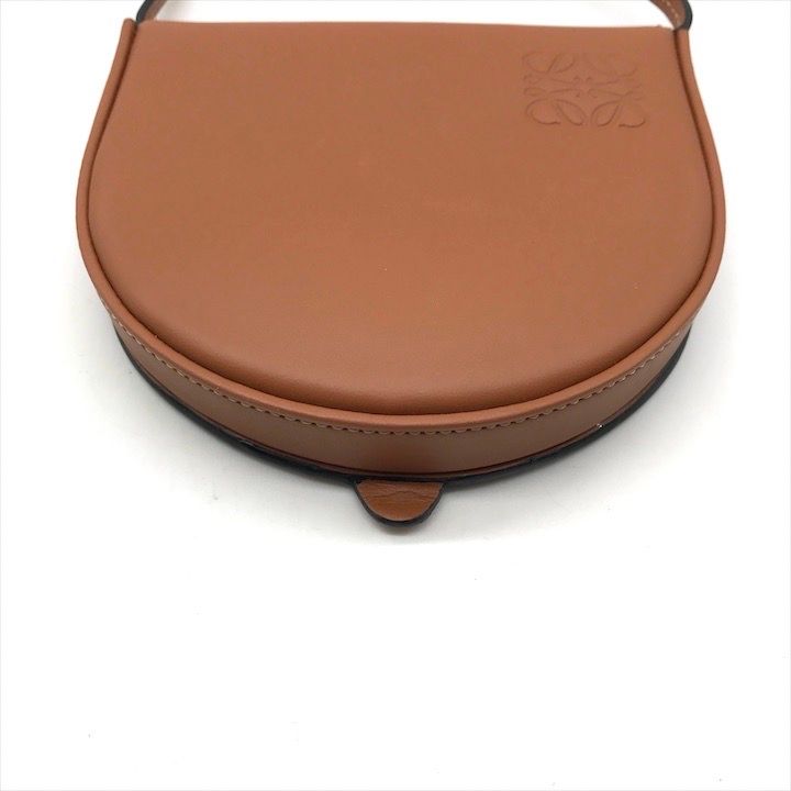 Loewe Heel Pouch Small Soft Calf Coin Card Case Shoulder Bag Crossbody Brown