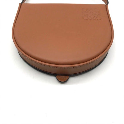 Loewe Heel Pouch Small Soft Calf Coin Card Case Shoulder Bag Crossbody Brown