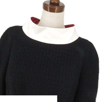 Chanel Dress Black White Wool Silk 40 — view 2