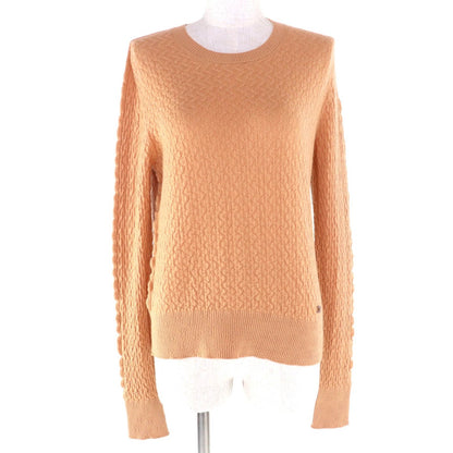 Chanel CC Logo Crew Neck with Plate Long Sleeve Cashmere Knit