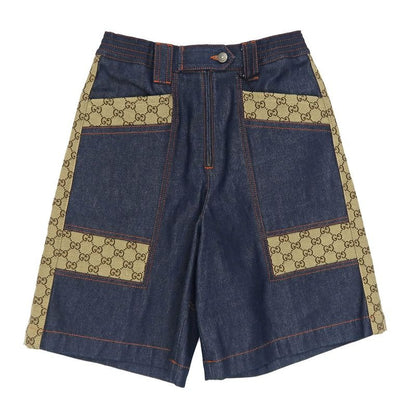 Gucci Bermuda Pants Denim GG Canvas 38 Blue Apparel