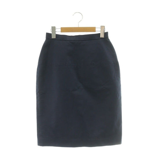 Chanel Tight Skirt Knee Length CC Logo 38 Navy SS