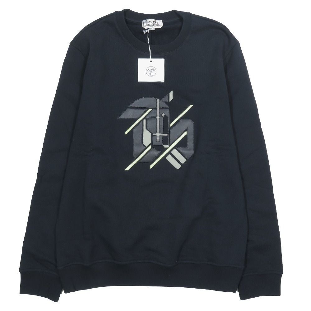 Hermes Chevaux en Symetrie Sweatshirt Shirt Brushed Lining Sheepskin Trim