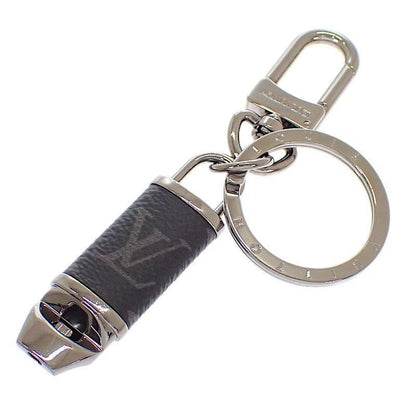 Louis Vuitton Porte Cles Whistle Key Holder Metal Black Monogram Eclipse Key