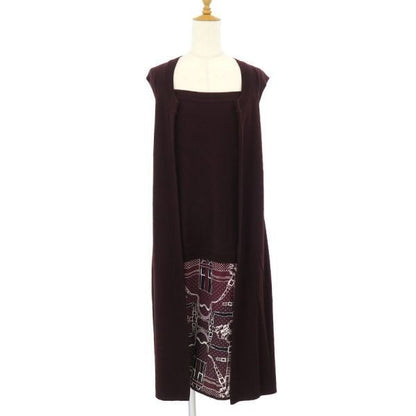 Hermes Dress Burgundy Print 40
