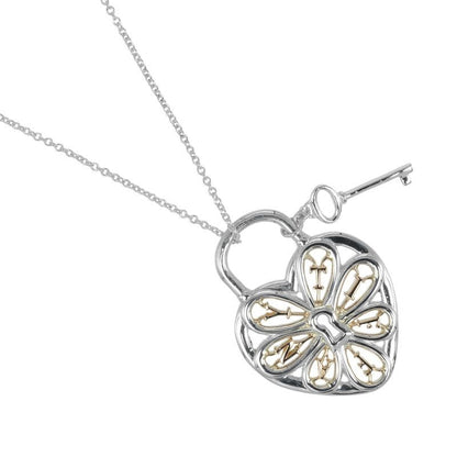 Tiffany & Co Filigree Heart Key Silver 925 18K Pink