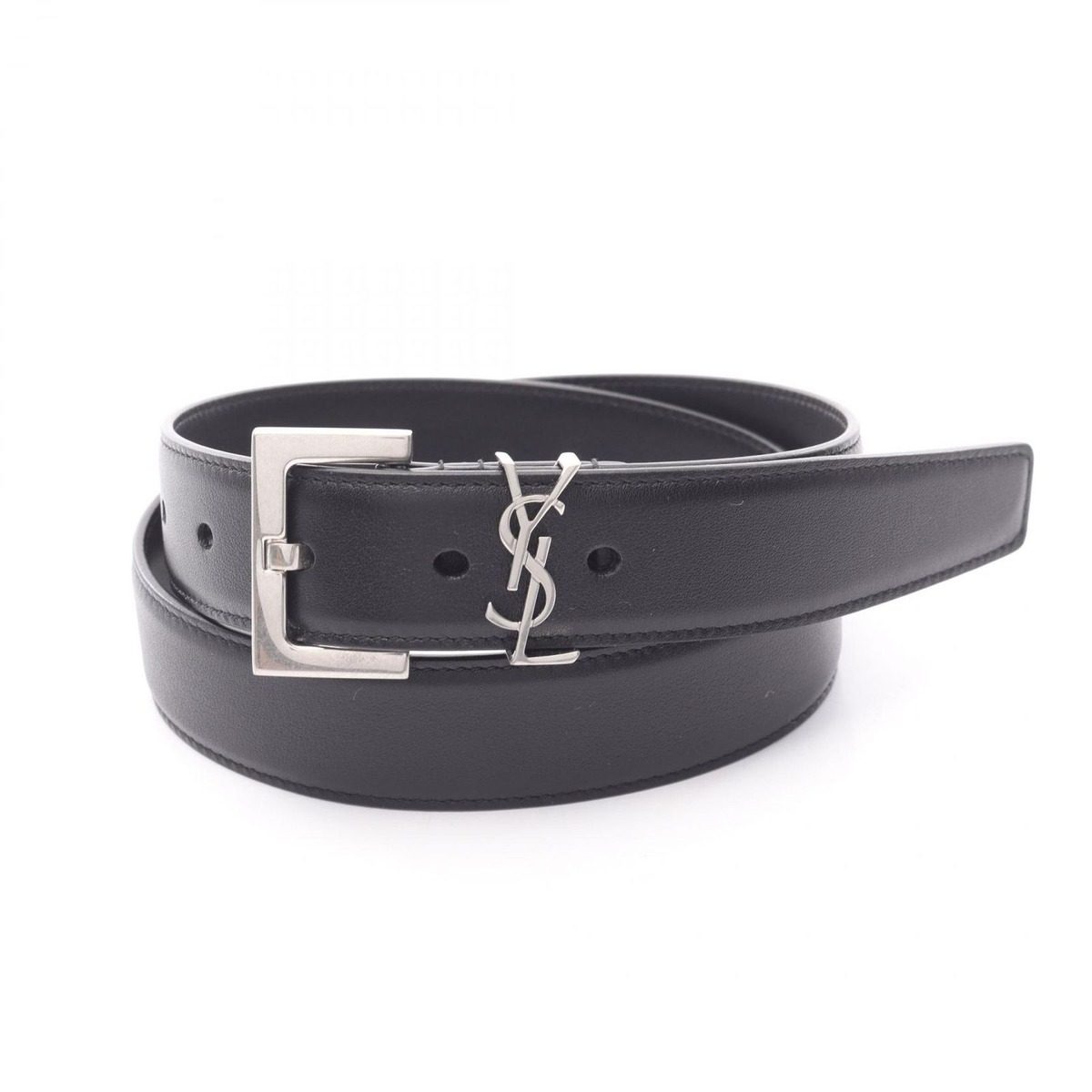 Saint Laurent Paris Belt Cassandra Black Leather