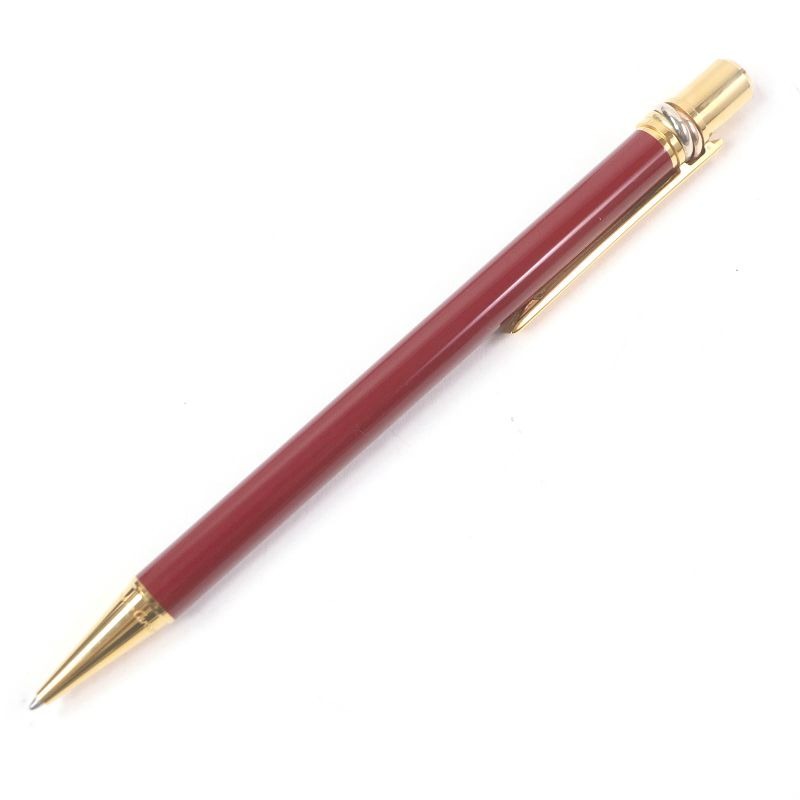 Cartier Trinity De Ballpoint Pen With Doble C Logo Bordeaux Gold