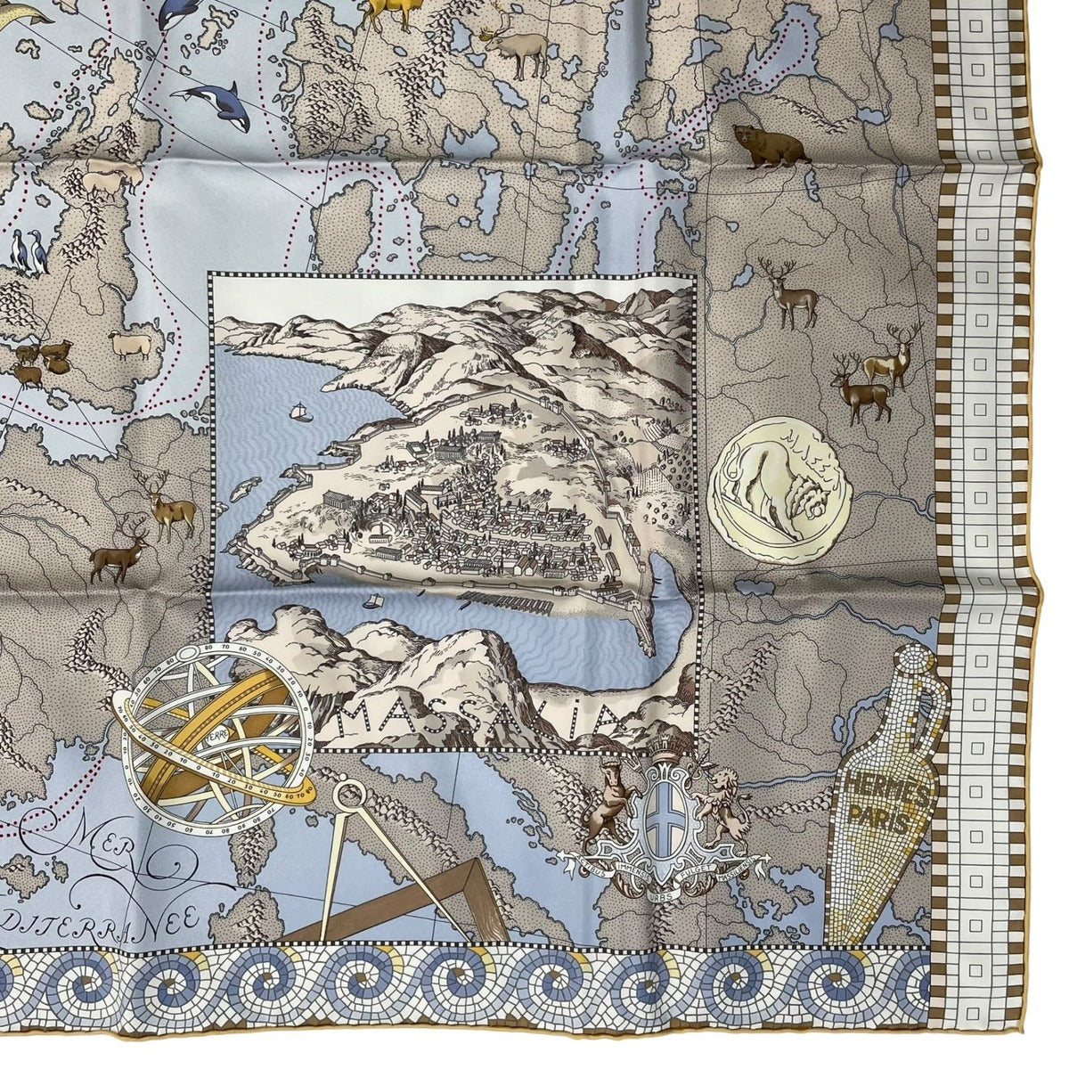 Hermes Scarf Silk Carre 90 le Voyage de Pytheas Box — view 6