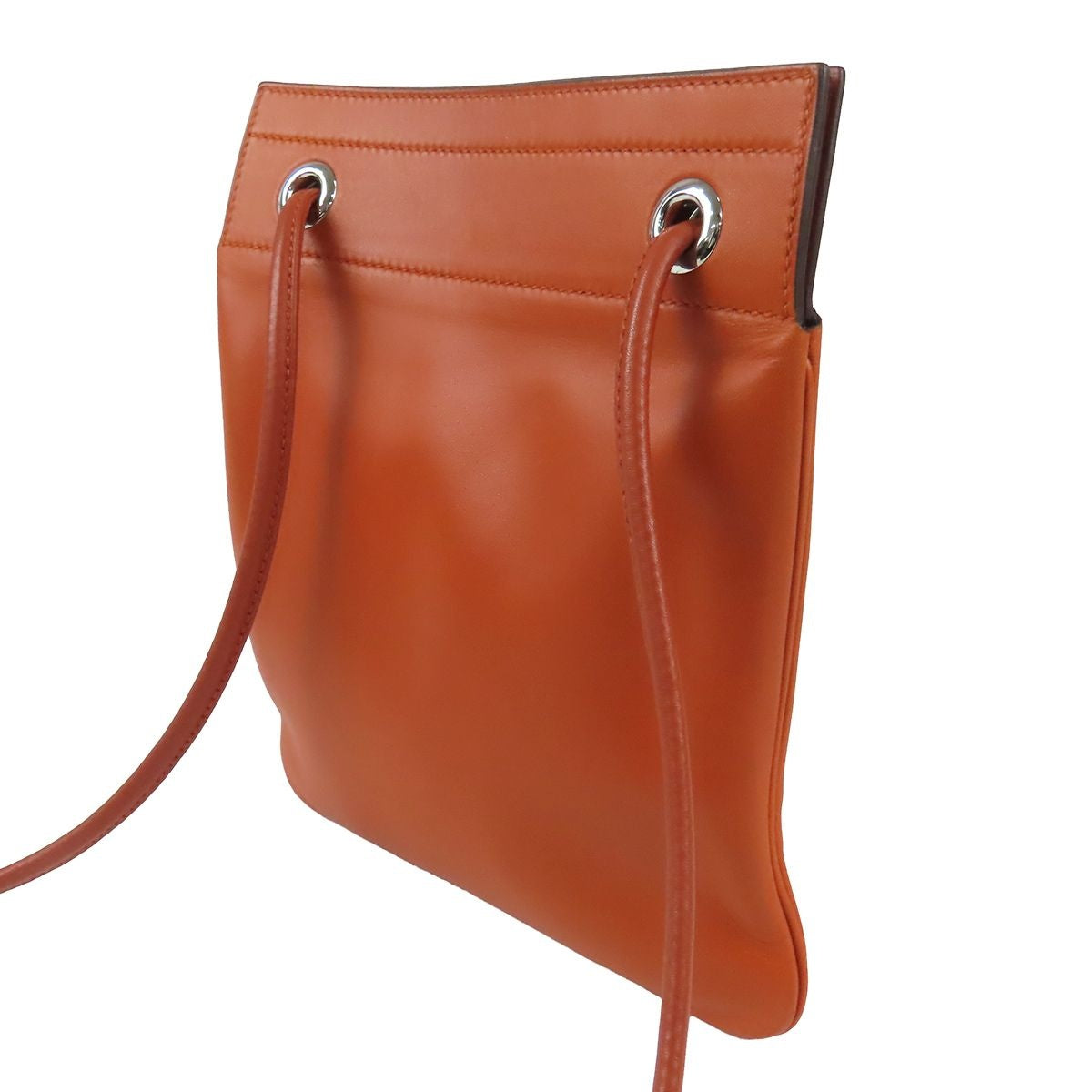 Hermes Sac Aline Terre Batieux Brick Silver Agneau Milo Bicolor Shoulder Bag — view 2