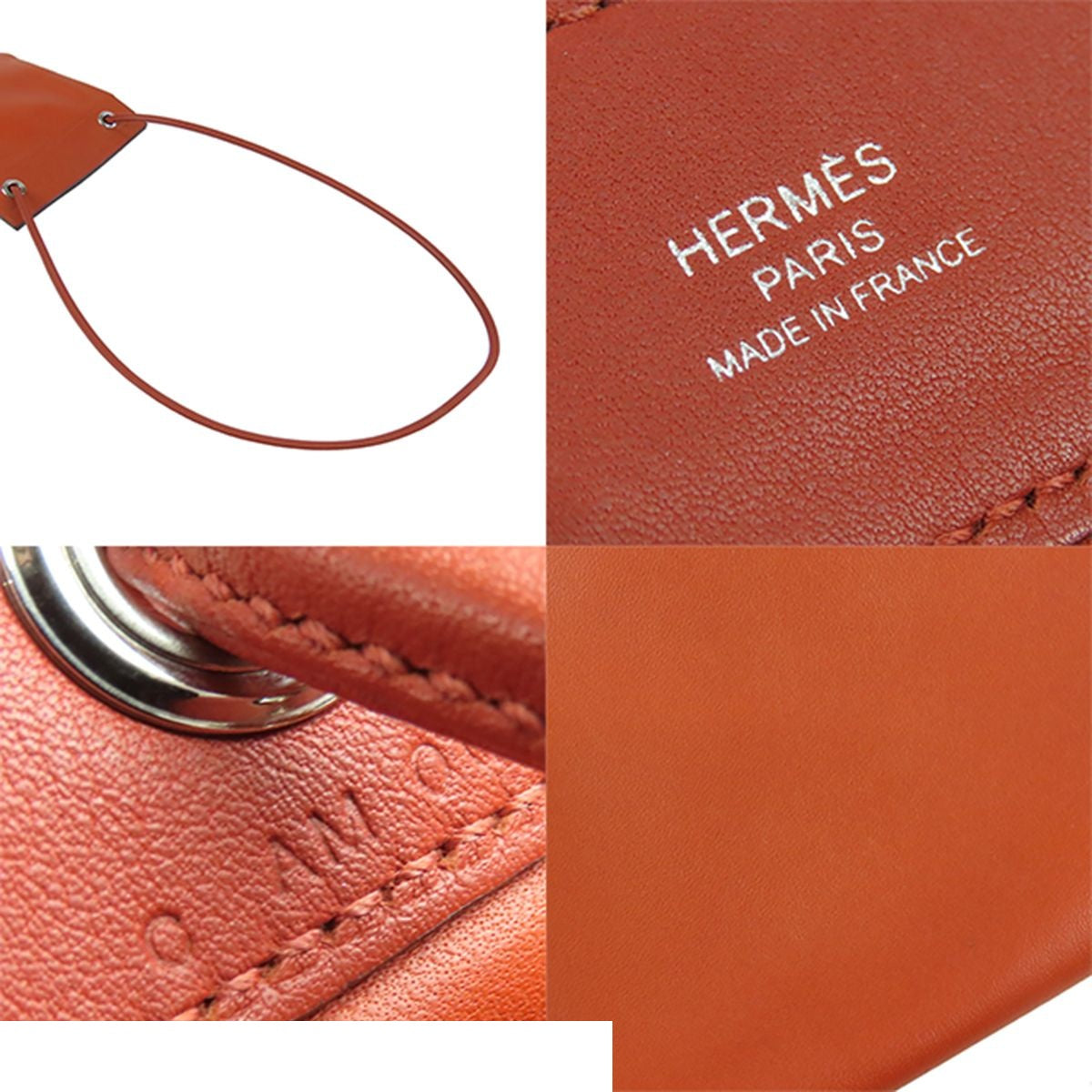 Hermes Sac Aline Terre Batieux Brick Silver Agneau Milo Bicolor Shoulder Bag — view 5