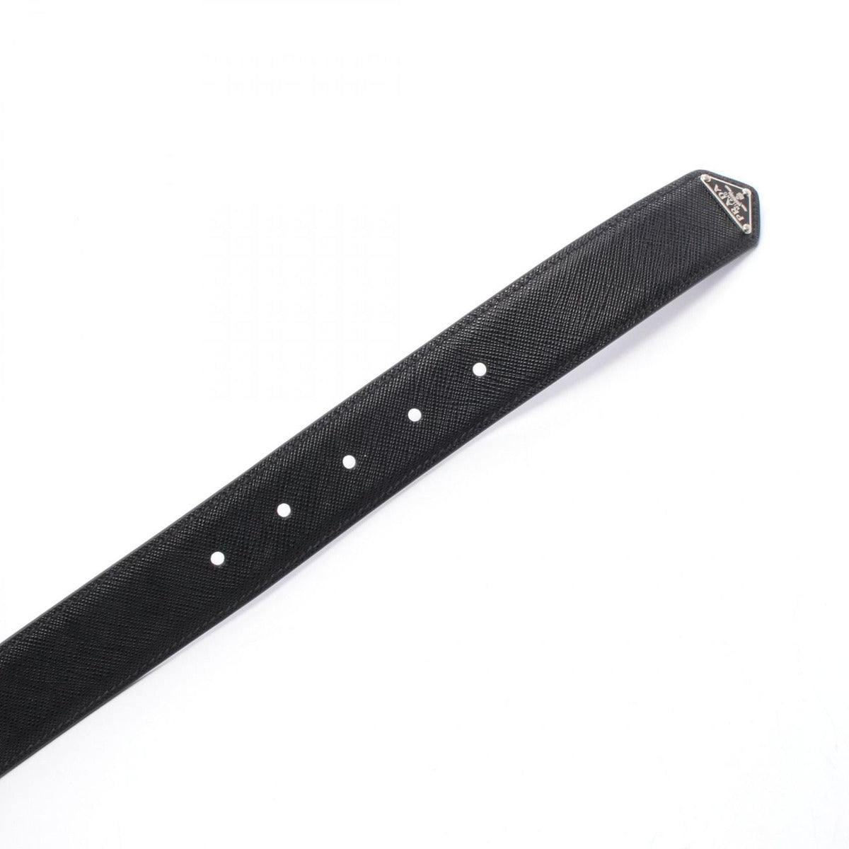 Prada Belt Triangle Logo Black Leather — view 3