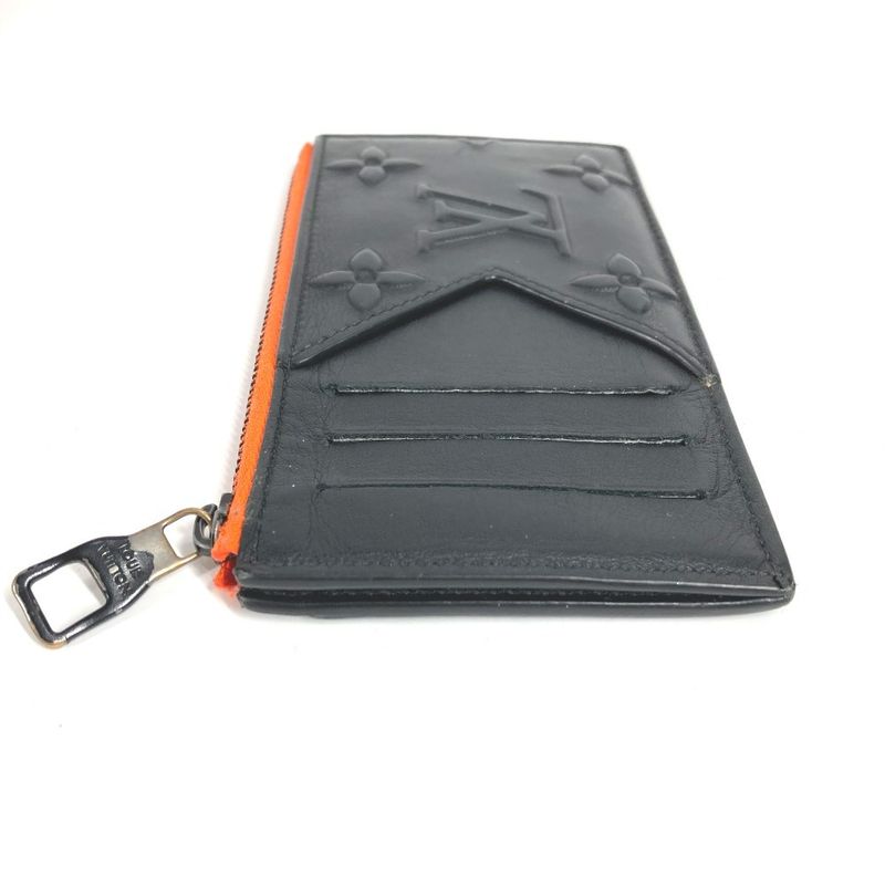 Louis Vuitton Coin Case Coin Card Holder M80827 Leather Black