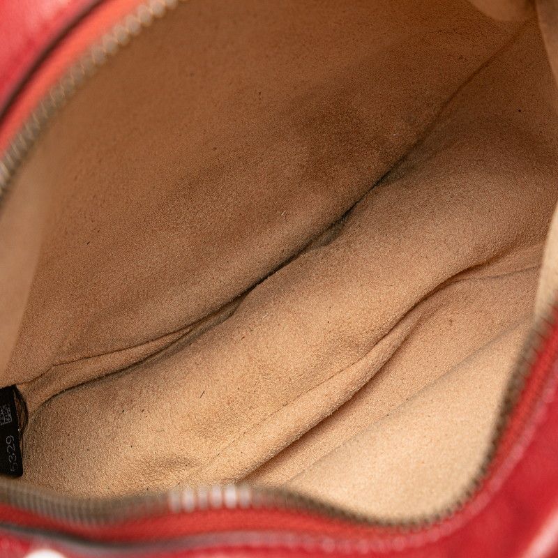 Gucci GG Marmont Heart Round Crossbody Chain Shoulder Bag 550154 Red Leather