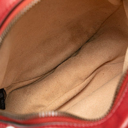 Gucci GG Marmont Heart Round Crossbody Chain Shoulder Bag 550154 Red Leather