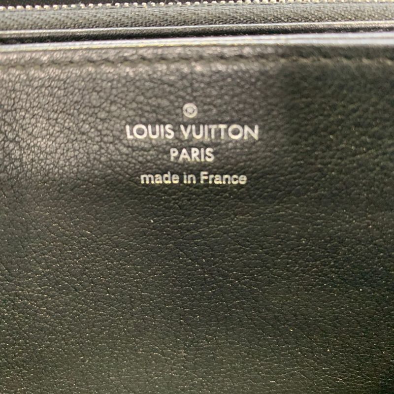 2829 Louis Vuitton Zippy Wallet Long Wallet M61867 Calf Leather Black Silver
