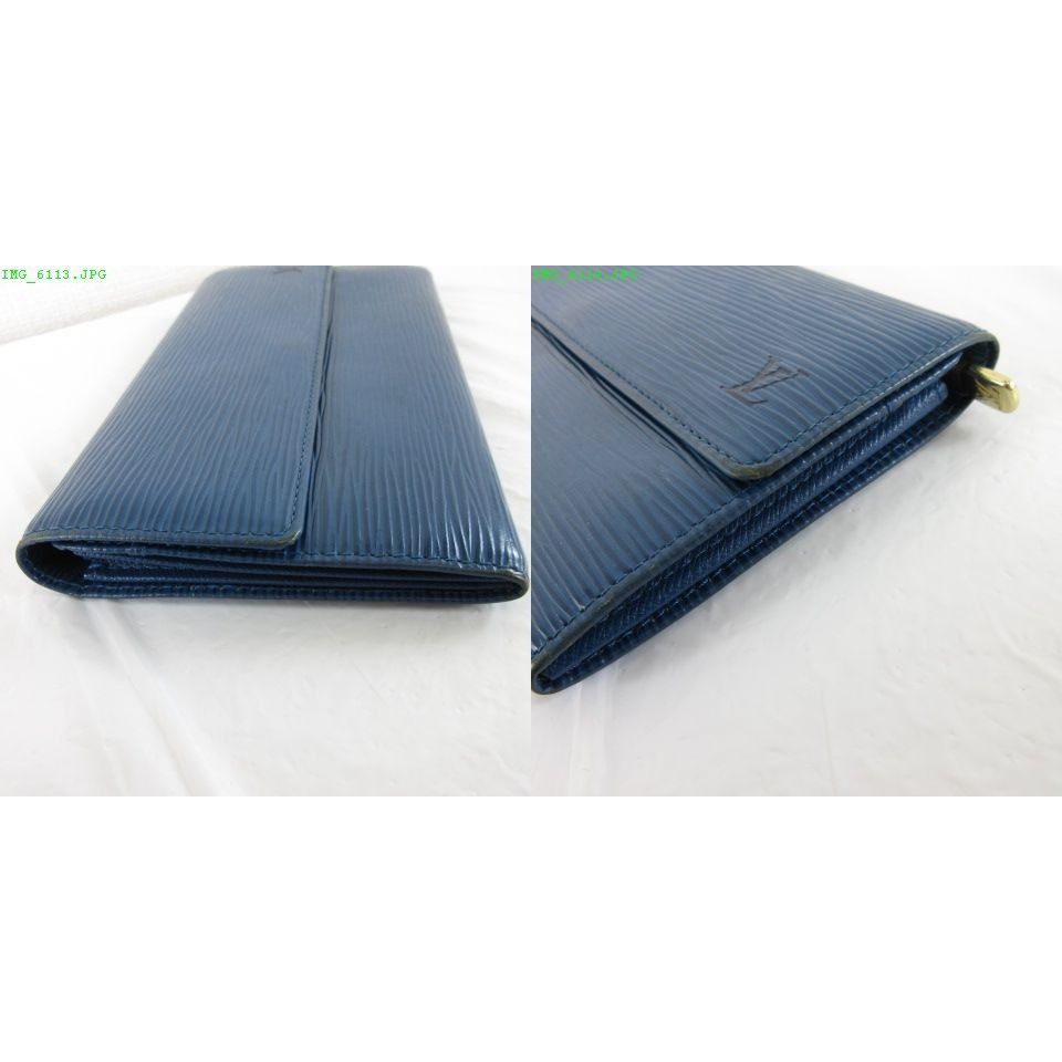 Louis Vuitton Wallet Epi Leather Blue — view 9