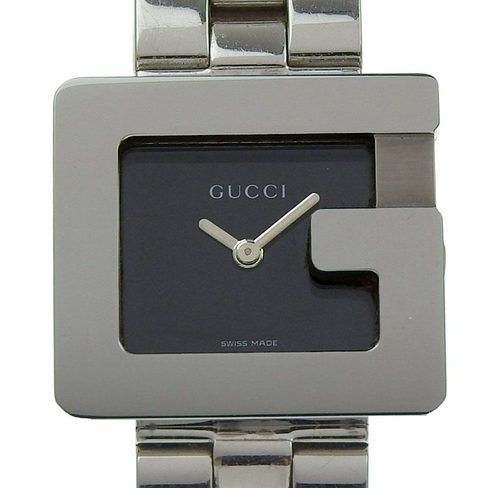 Gucci Watch Stainless Steel Quartz Analog Display Black Dial