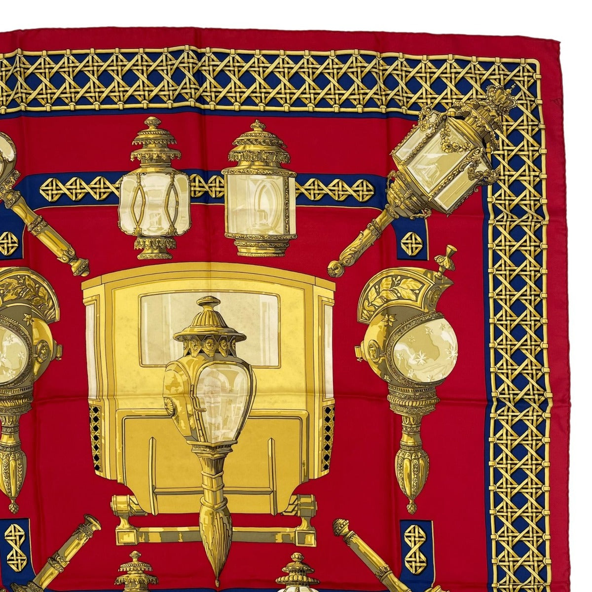 Hermes Scarf Silk Carre 90 Feux de Route Car Lantern Red — view 3