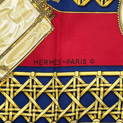 Hermes Scarf Silk Carre 90 Feux de Route Car Lantern Red — view 7